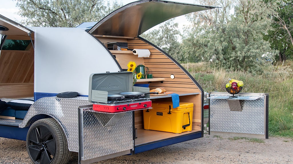 Husvagnen the Boulder fungerar även som en räckviddsförlängare. Foto: Colorado Teardrops