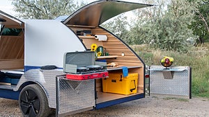 Husvagnen the Boulder fungerar även som en räckviddsförlängare. Foto: Colorado Teardrops