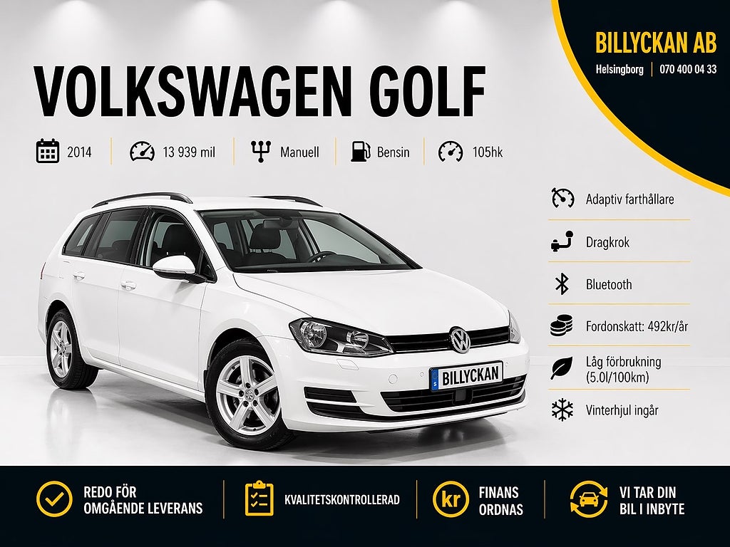 Volkswagen Golf SC 1.2 TSI |Dragkrok|Adaptiv-farthållare|S&V-hjul|105hk