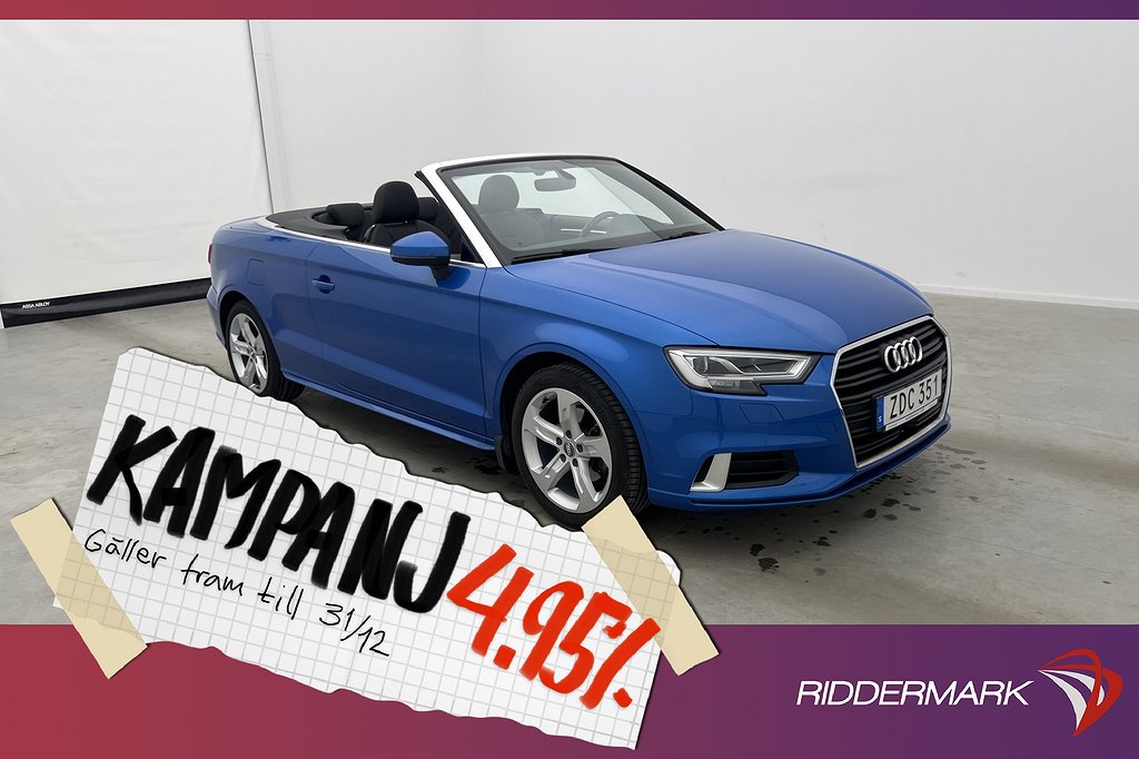 Audi A3 Cabriolet TFSI 150hk Proline Sportstolar 4,95% Ränta