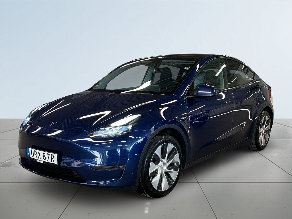 Tesla Model Y Long Range AWD Drag/360°/förkond app/skinn/Pano/S&Vdäck
