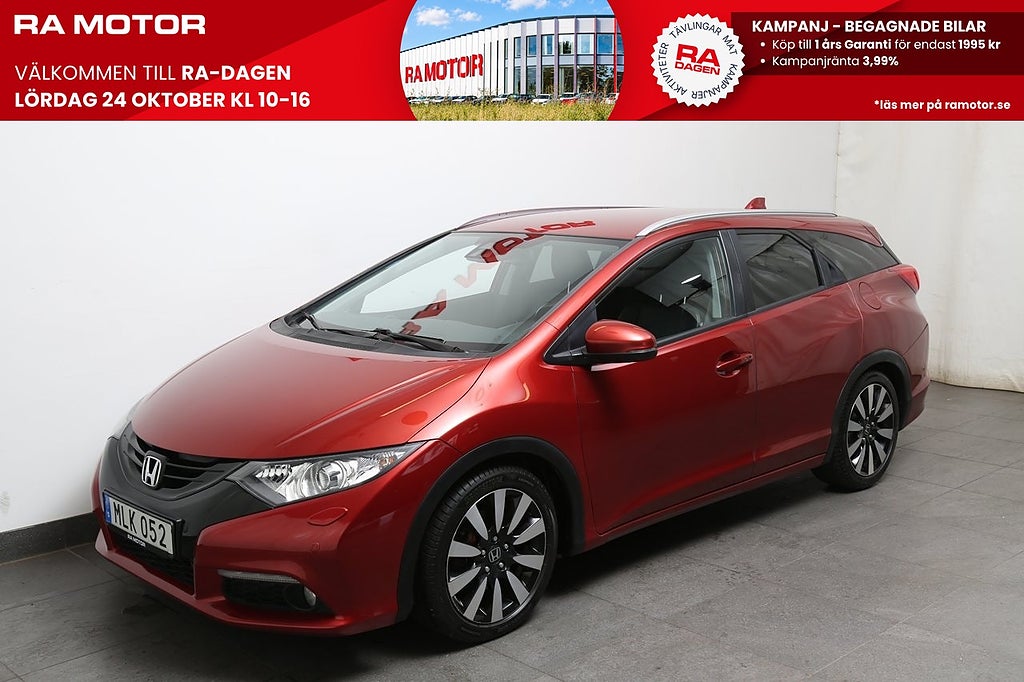 Honda Civic Tourer 1,6 i-DTEC Executive Skinn Kamera Värmare Drag 2014