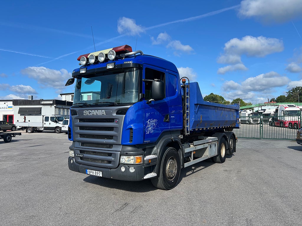 Scania R440 6x2*4 Hiab Lastväxlare inkl Flak, Euro 5