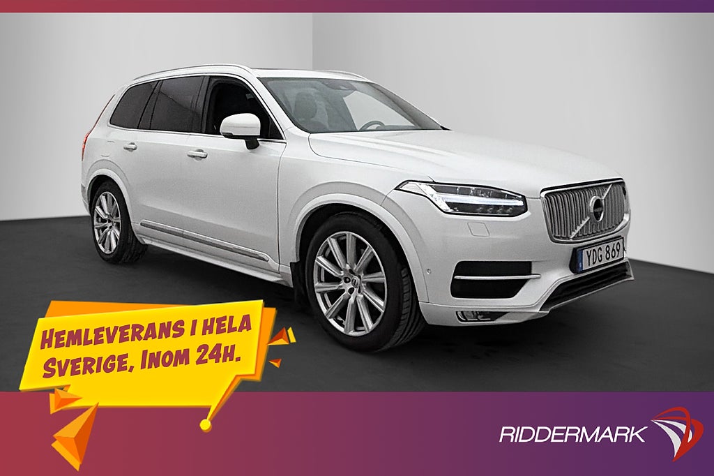 Volvo XC90 D5 AWD Inscription 7-Sits B&W 360° Luft Pano HuD