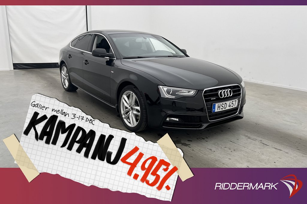 Audi A5 Sportback TDI Q 177hk S-Line Sensorer 4,95% Ränta