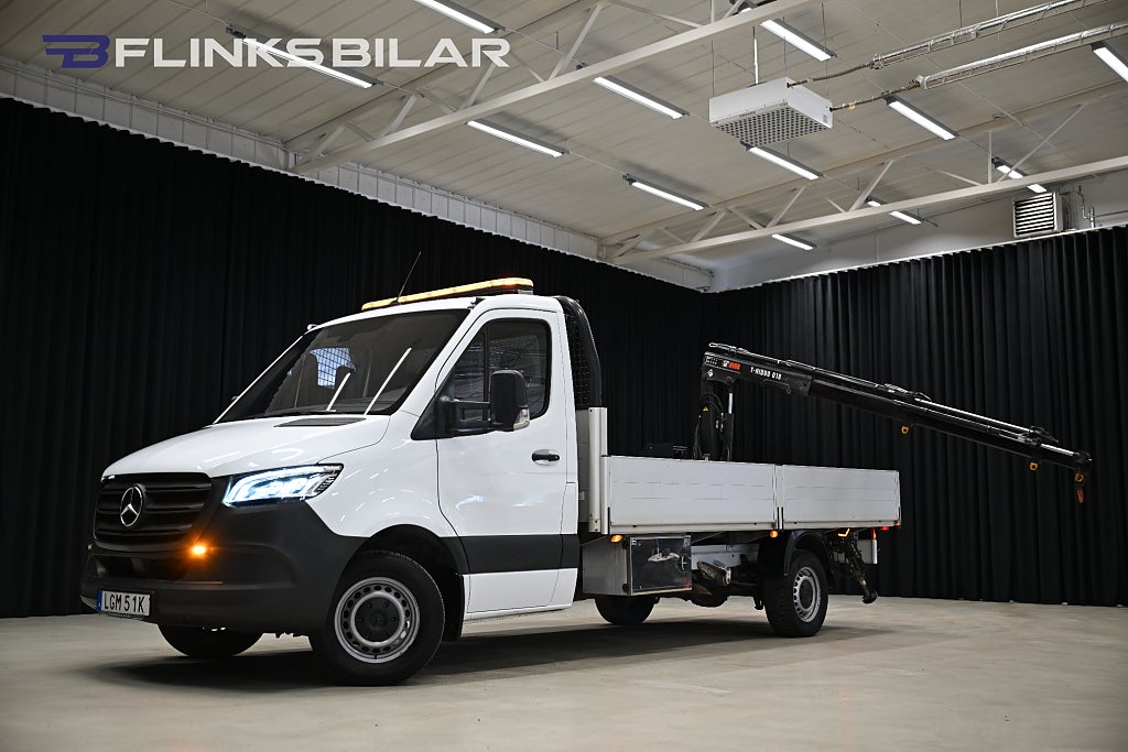 Mercedes-Benz Sprinter 316 7G+ Automat|Flak|Fjärrstyrd-Kran|HIAB|3.5ton-drag