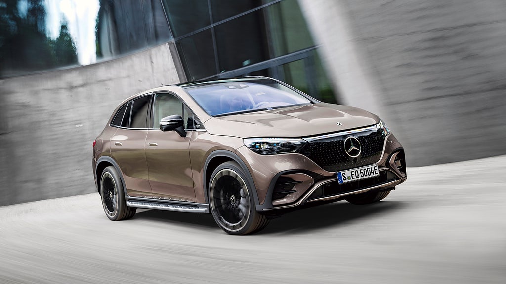 Nya Mercedes EQE suv har en räckvidd på upp emot 59 mil. Foto: Mercedes