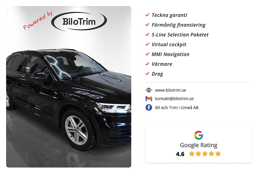 Audi Q5 2.0 TDI quattro |S-Line|Drag |Värmare|Virtual cockpit