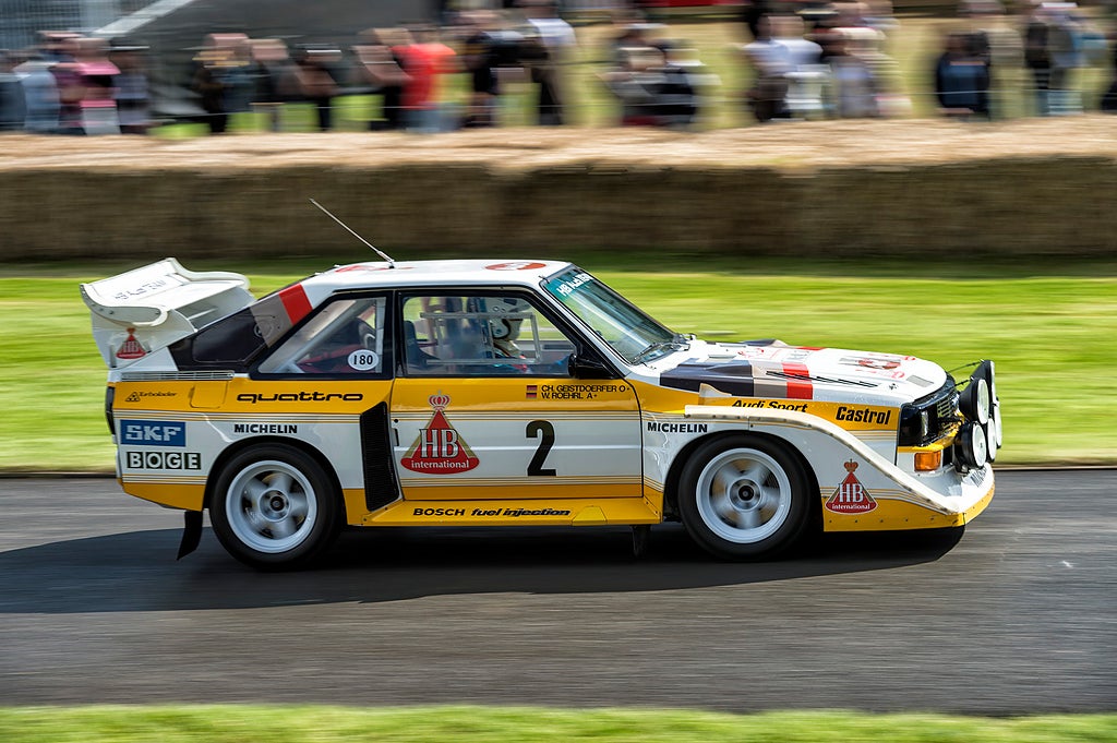 Walter Röhrl driving the Audi Sport quattro S1 from 1985.