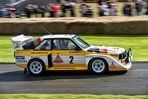 Walter Röhrl driving the Audi Sport quattro S1 from 1985.