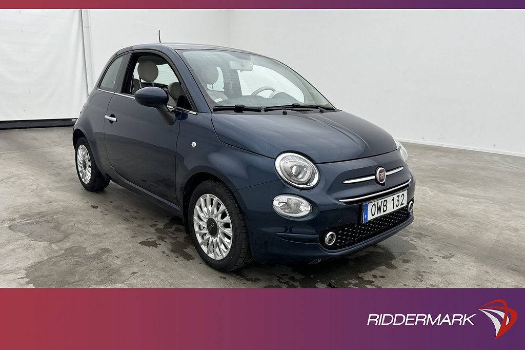 Fiat 500 1.2 8V 69hk Lounge Panorama Sensorer Farthållare