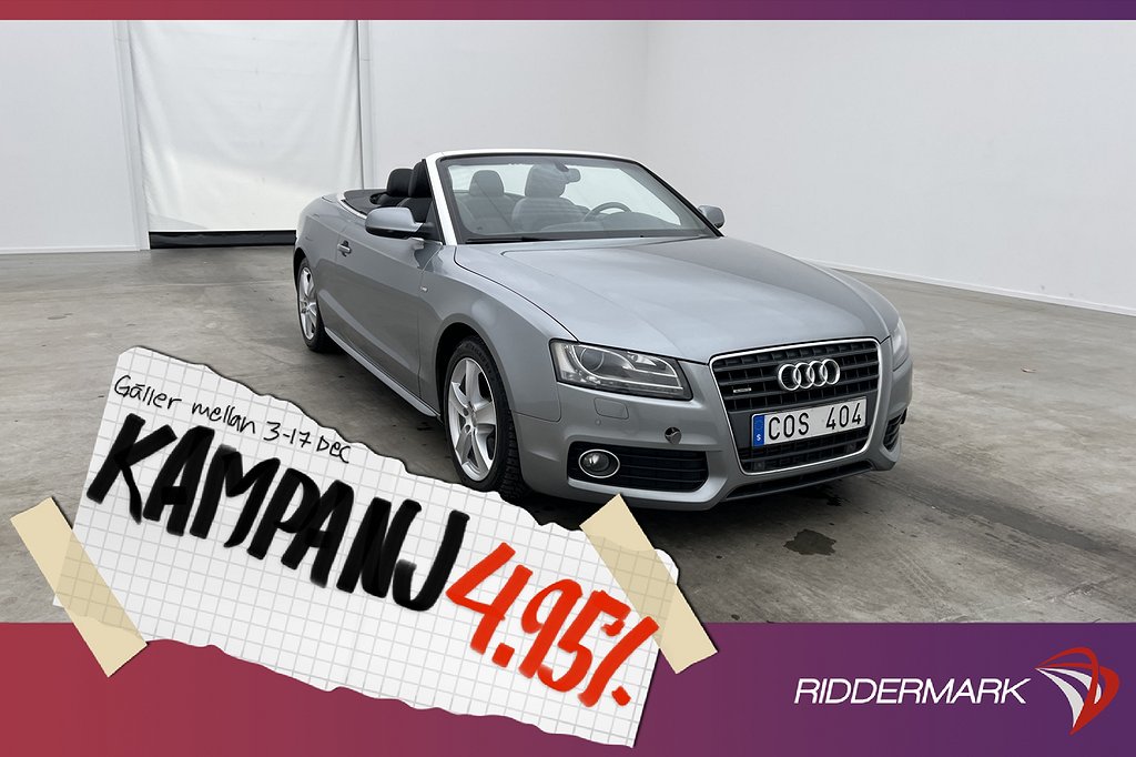 Audi A5 Cabriolet TFSI Q 211hk S-Line Sensorer 4,95% Ränta