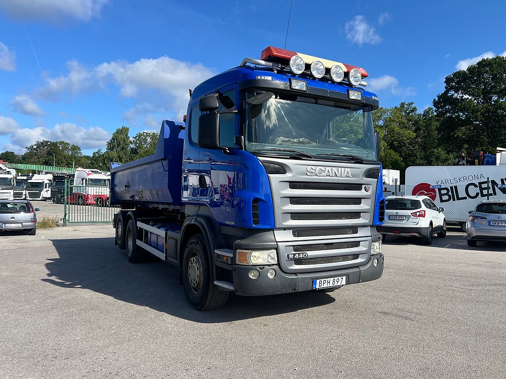 Scania R440 6x2*4 Hiab Lastväxlare inkl Flak, Euro 5