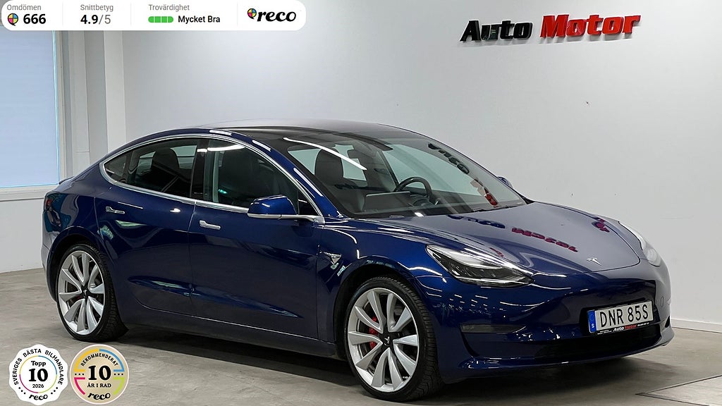 Tesla Model 3 Performance 513hk Värmare