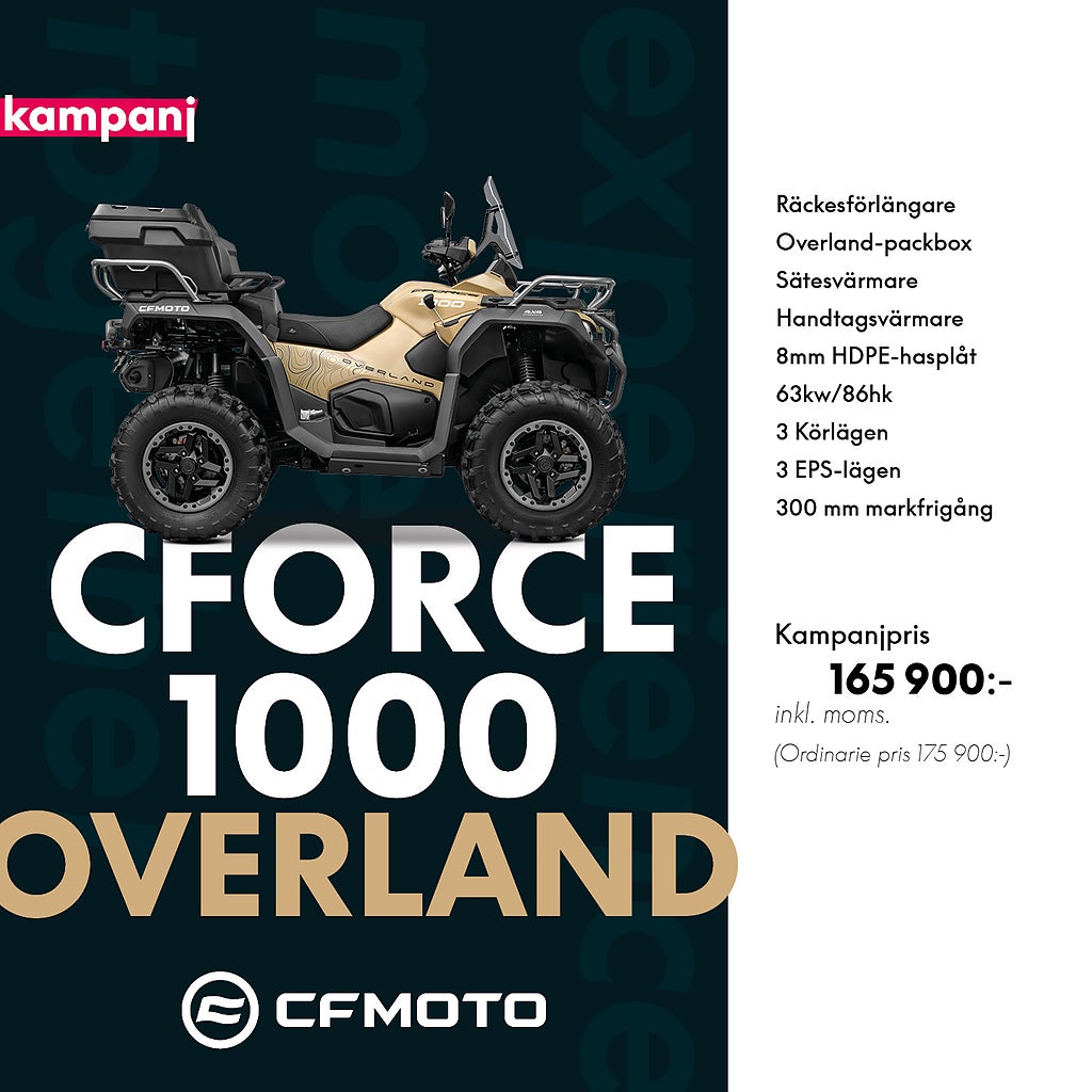 CFMOTO  C FORCE 1000 OVERLAND -10,000 kr  PLOGKAMPANJ