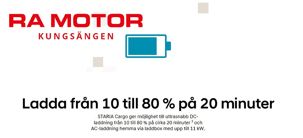 Hyundai Staria CARGO 84kwh | Sverigepremiär! | 45mils räckvidd 2027
