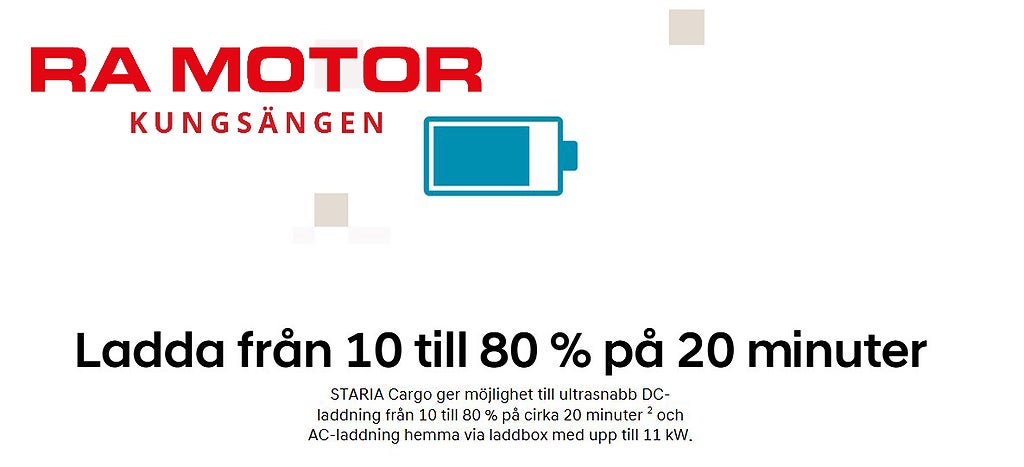 Hyundai Staria CARGO 84kwh | Sverigepremiär! | 45mils räckvidd