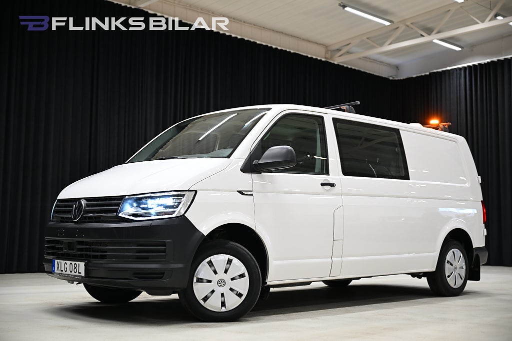 Volkswagen Transporter DSG 150HK L2|Dubbelhytt|LED|Inredd|Drag|Värmare|Leasbar