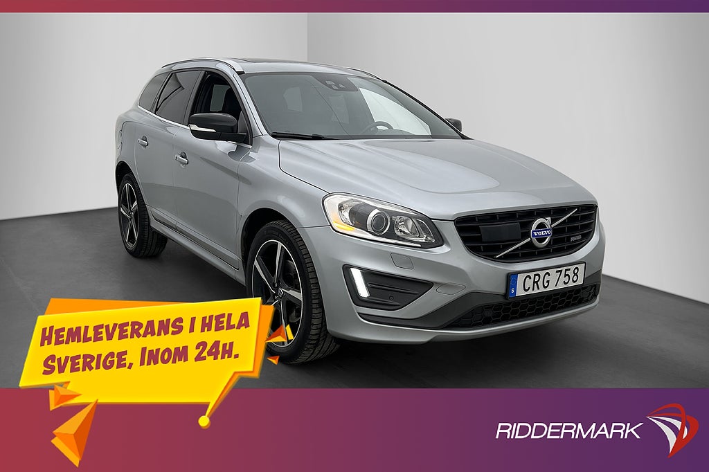 Volvo XC60 D5 AWD R-Design Pano H/K B-Kam Värmare Skinn Drag