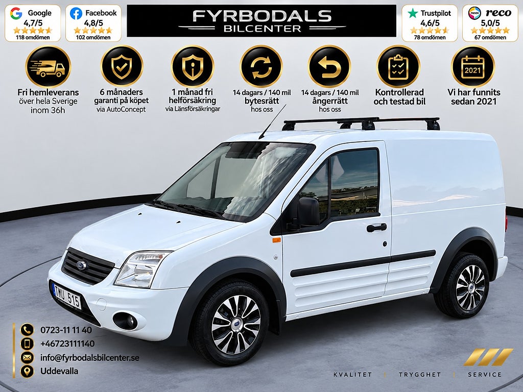 Ford Transit Connect Connect T220 1.8 TDCi 90hk *Mycket påkostad* 633kr/mån