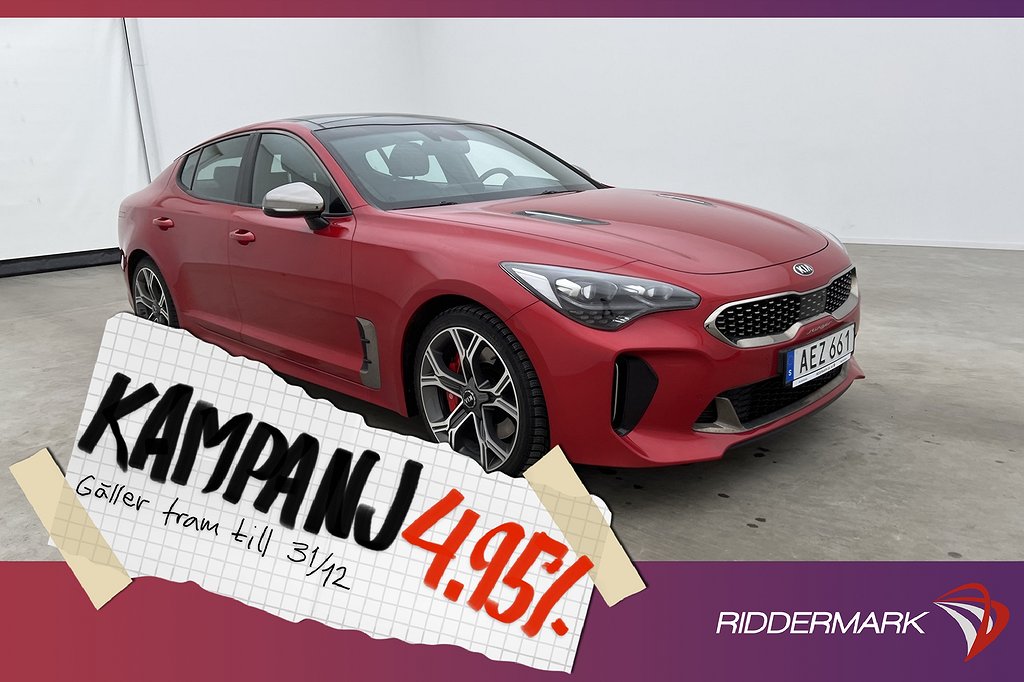 Kia Stinger GT 3.3 AWD H/K HUD Taklucka Skinn 4,95% Ränta