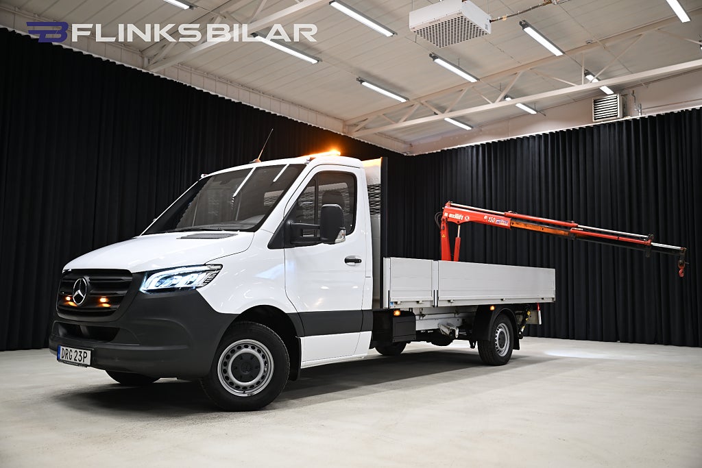 Mercedes-Benz Sprinter 317 170HK Automat|Långflak|Kranbil|Fjärr|LED|Leasbar