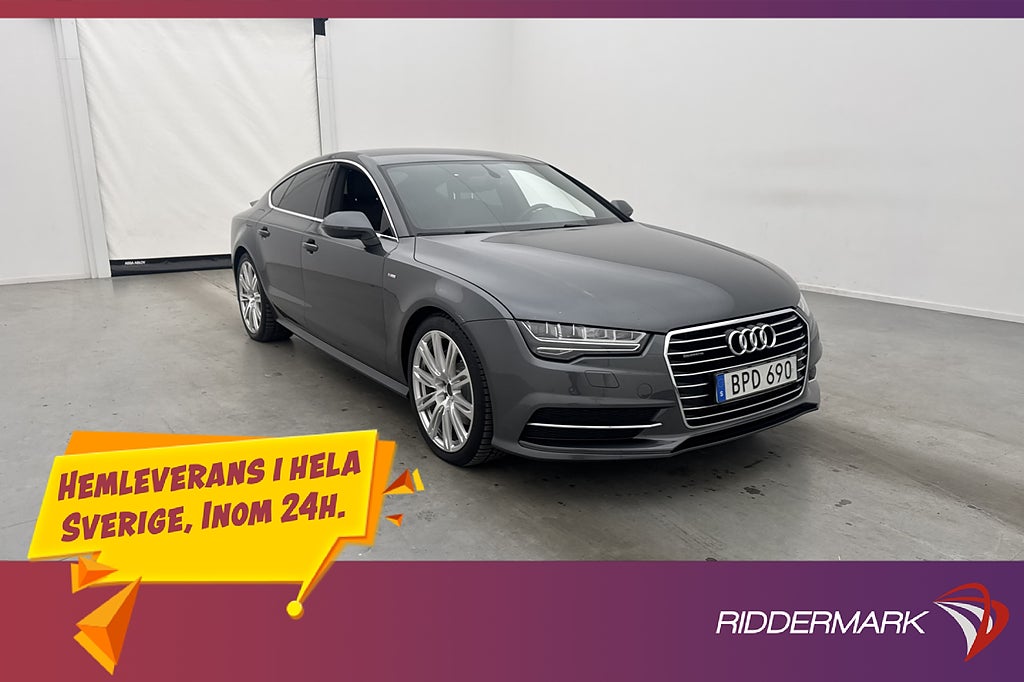 Audi A7 Sportback TDI Q 218hk S-Line P-Sensorer Halvskinn
