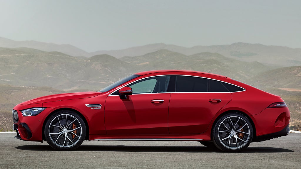 Mercedes-AMG GT 63 S E Performance från sidan.