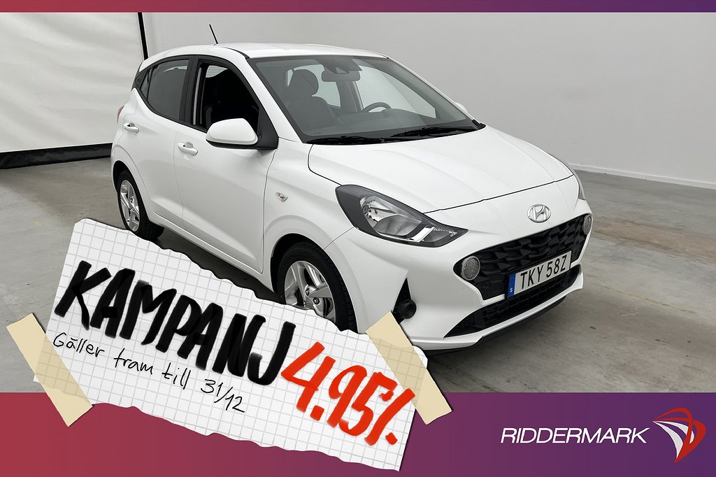 Hyundai i10 1.0 67hk Essential Rattvärme CarPlay 4,95% Ränta