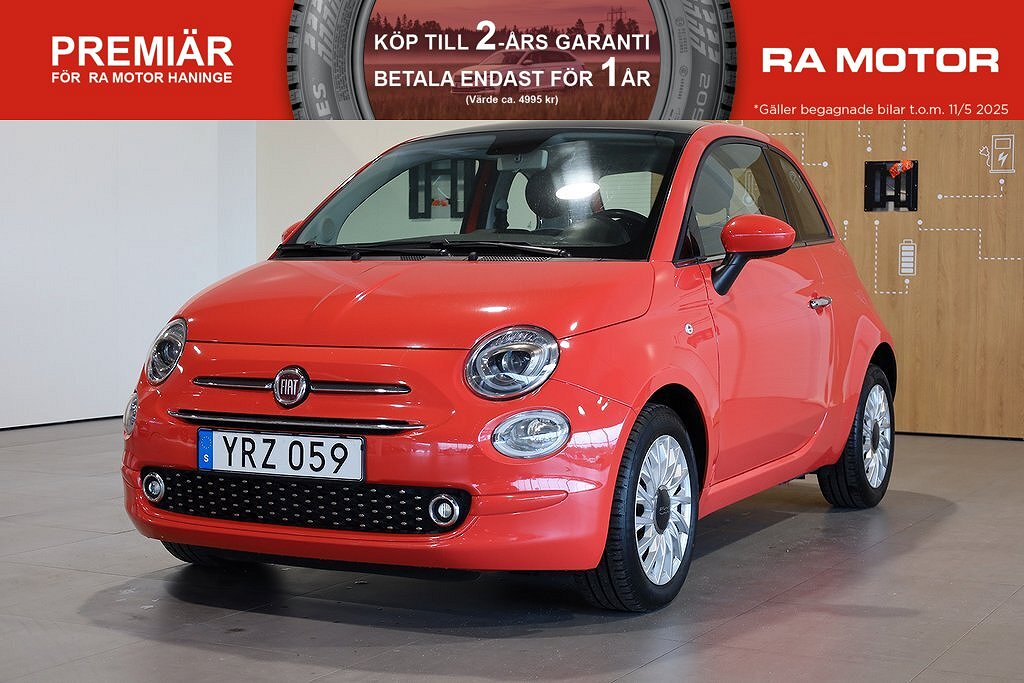 Fiat 500 1,2 69hk Lounge Panorama 2019
