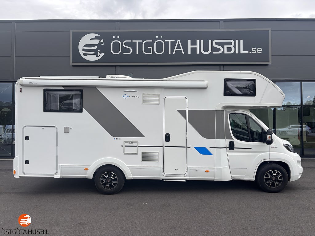 Sun Living A 75 SL // INKOMMANDE // 5 BÄLTAD // AC BODEL // SOLPANEL