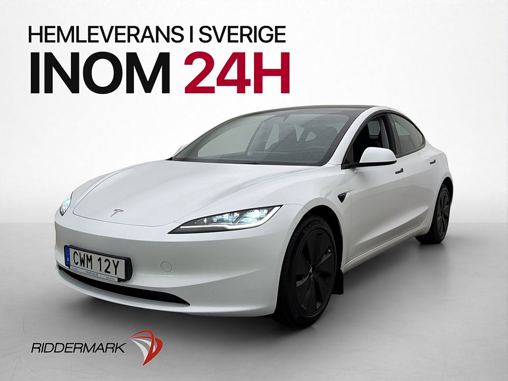 Tesla Model 3 Standard Range Värmepump Pano Svensksåld