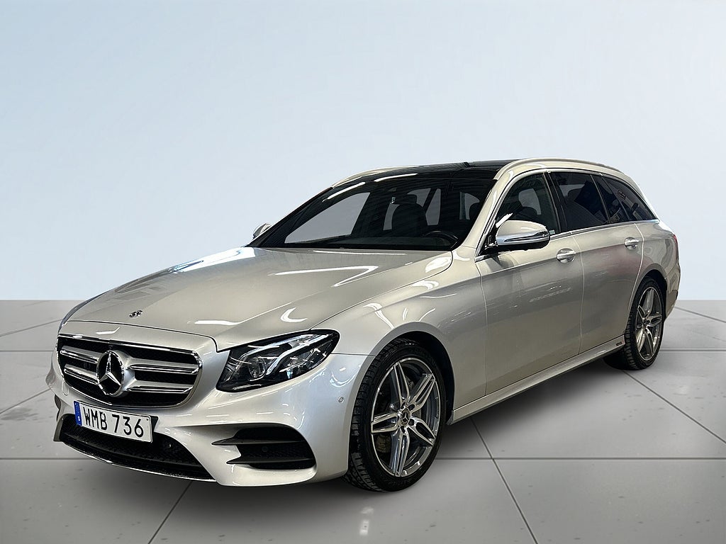 Mercedes-Benz E 220 T 4M 9G Drag/360°/D-Värm/Pano/Burmester/S&V-Däck