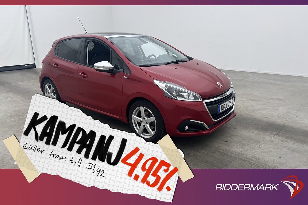 Peugeot 208 1.2 VTi 82hk Pano Navi Sensore 4,95% Ränta