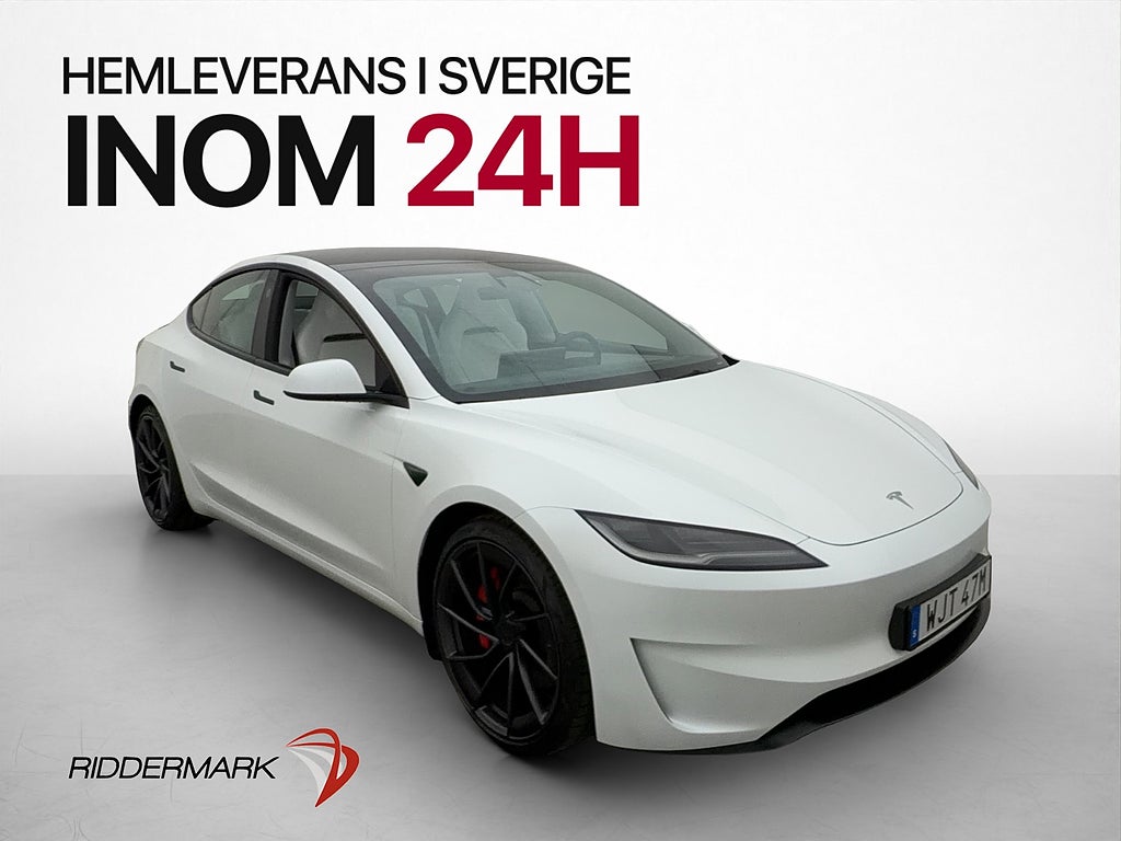 Tesla Model 3 Performance AWD Pano Ljus-Interiör Svensksåld