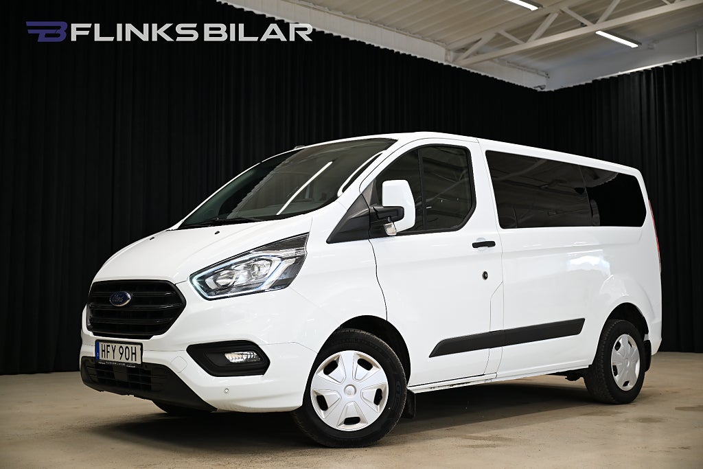 Ford Transit Custom 130HK Automat|9-Sits|Värmare|Backkamera|NyKamrem