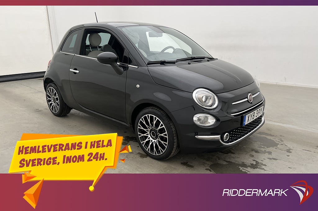 Fiat 500 Lounge 70hk Pano Sens Tonade Bakrutor 0,39L/mil