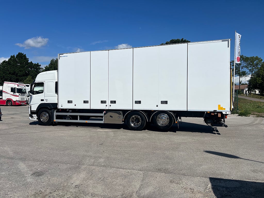Volvo FM 410 6x2 Skåpbil, Öppningsbarsida, Bussbygg, Värmare