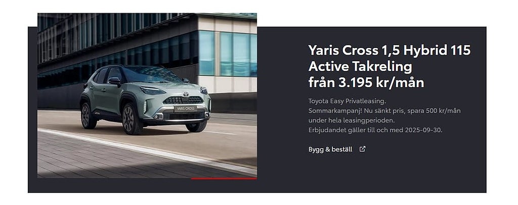 Toyota Yaris Cross 1,5 Hybrid 115 Active Takreling