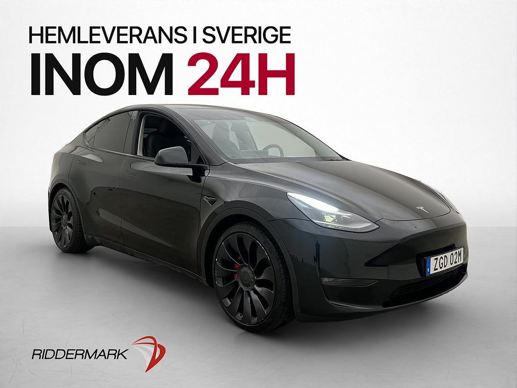 Tesla Model Y Performance AWD Pano Kamera Skinn Drag Värmare