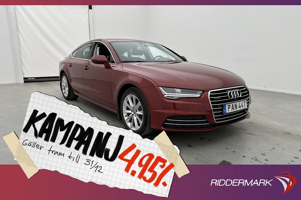 Audi A7 Quattro V6 TDI Matrix Kamera Skinn 4,95% Ränta