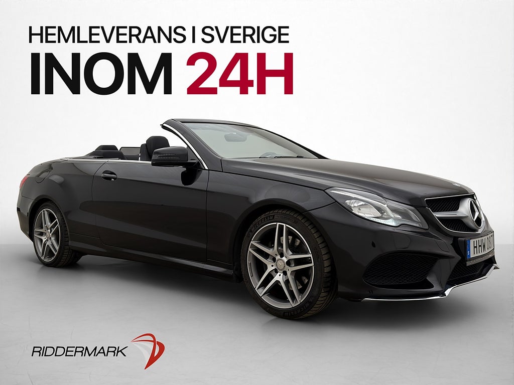 Mercedes-Benz E 200 Cabriolet AMG Skinn Svensksåld Drag
