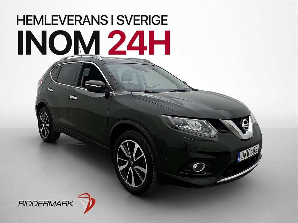 Nissan X-Trail 1.6 130hk Tekna 7-Sits Pano 360° Navi Skinn