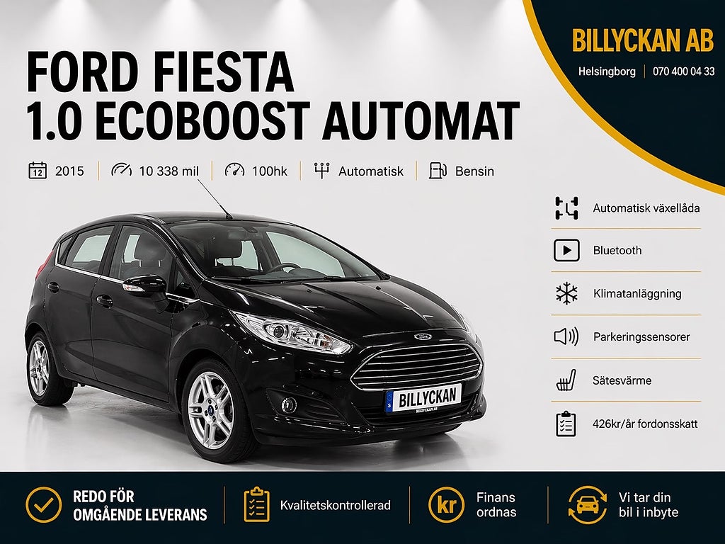 Ford Fiesta 5-dörrar 1.0 EcoBoost Ny Kamrem|Titanium|Blåtand|100hk
