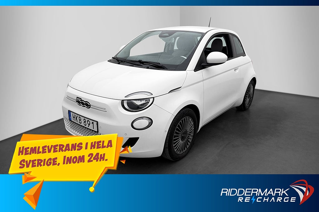 Fiat 500E 42 kWh 118hk Kamera Navi Döda-Vinkel Farthållare