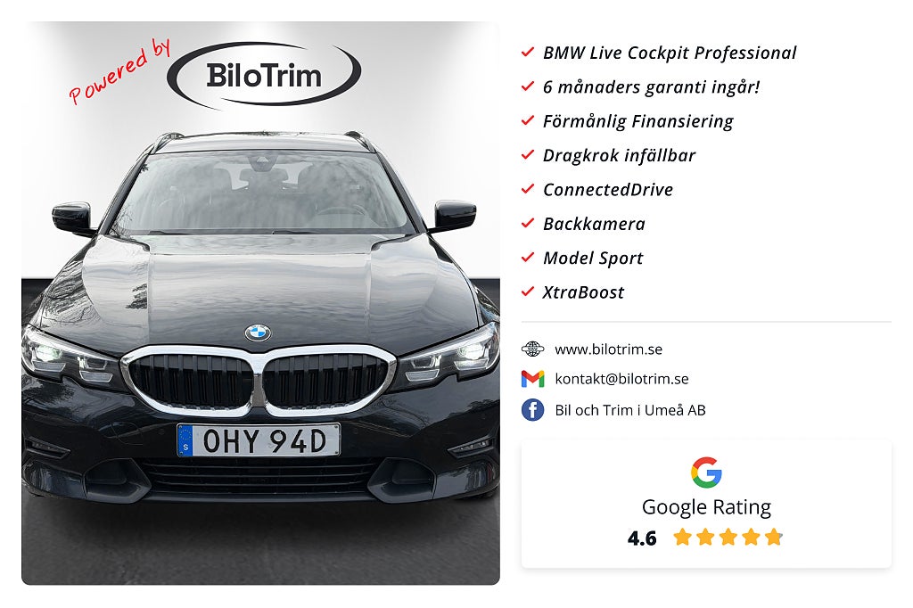 BMW 330e Touring|Drag|Värmare|CarPlay|B-kamera|Cockpit|XtraBoost