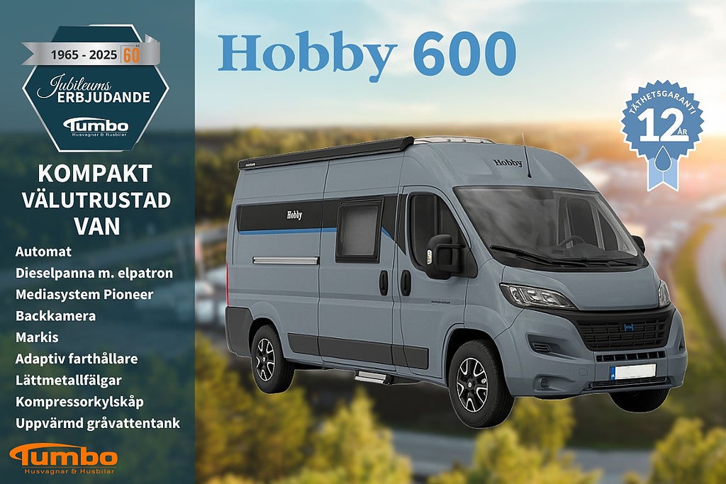 Hobby ONTOUR VAN 600 FT Tumbo 60år Automat 140hk Dieselpanna