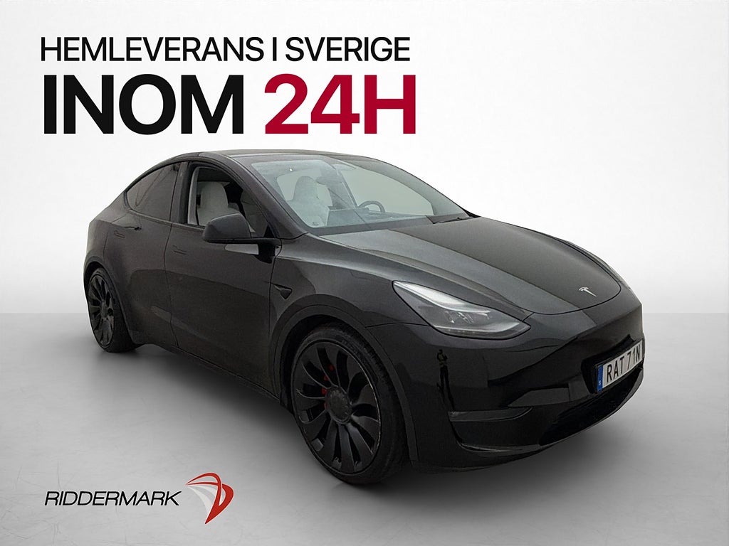 Tesla Model Y Performance Värmare MOMS Drag Pano Skinn