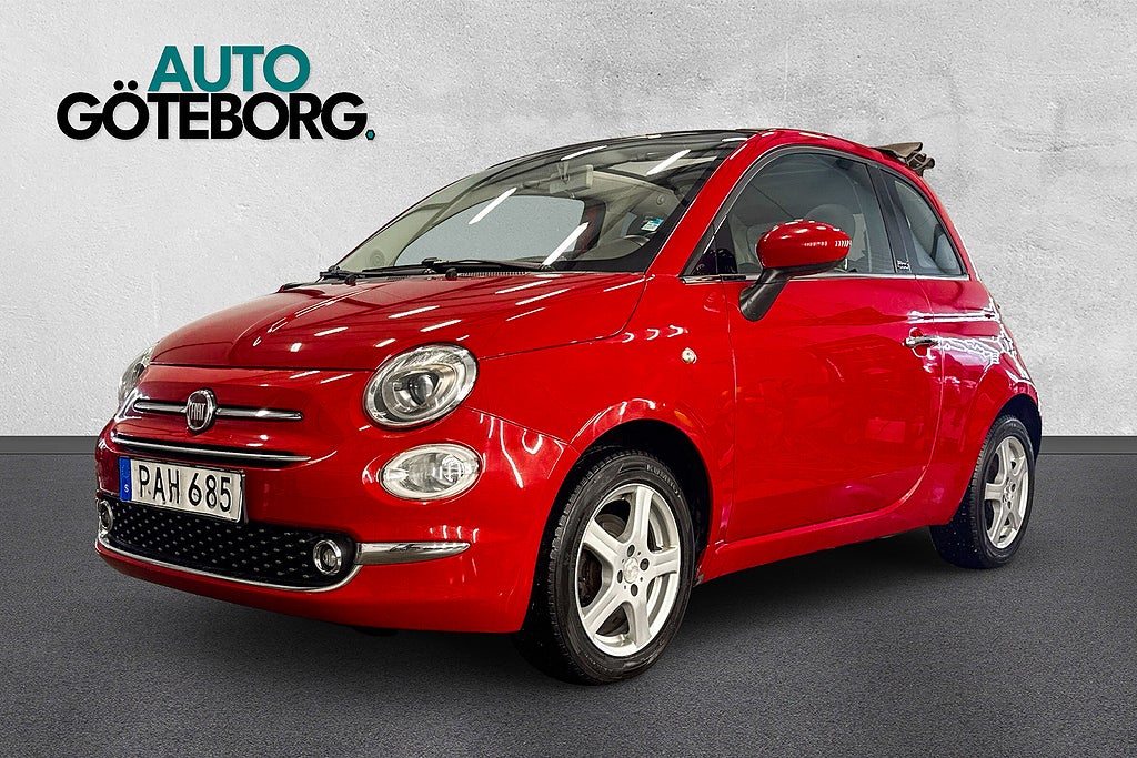 Fiat 500C 1.2 8V Lounge CAB Nyservad BT USB Krompaket 2-ägare