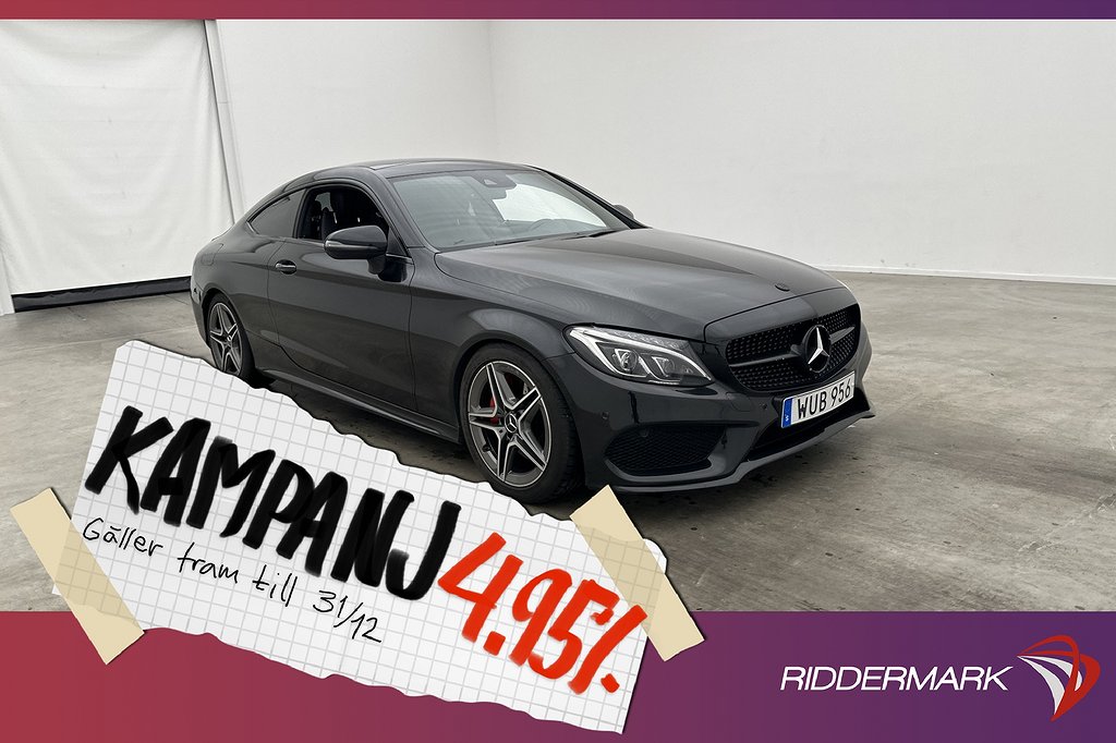 Mercedes-Benz C 300 Coupé 245hk AMG Pano P-Värm 4,95% Ränta